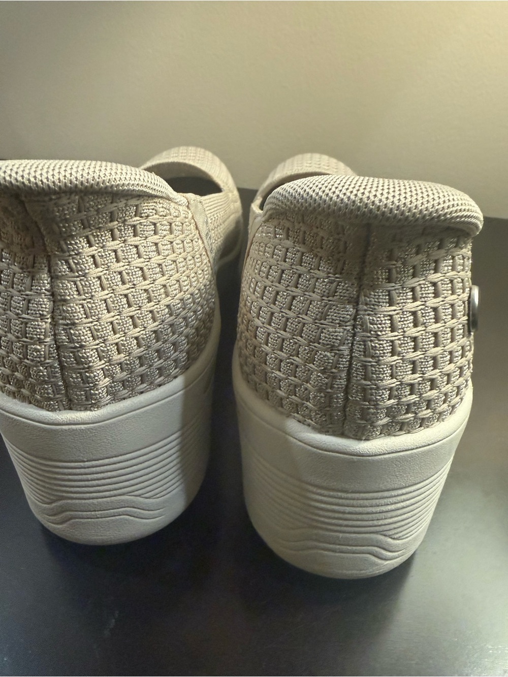 Skechers Martha Stewart Women's Slip-On Knit Shoe in Beige - Picture 3 of 6